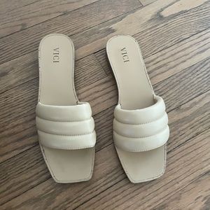 Vici Skye Padded Square Toe Sandal - Nude - 8.5